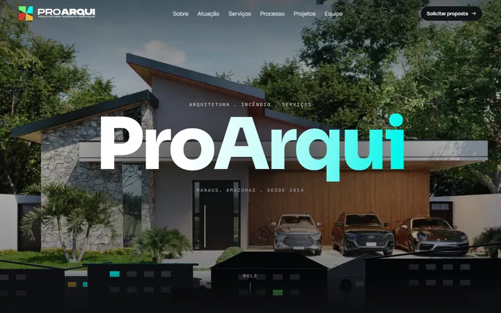 Tela de site de escritório de arquitetura e engenharia criado pela AZVEN